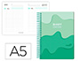 AGENDA ESCOLAR LIDERPAPEL 25-26 ESPIRAL MELTING VERDE DIA PAGINA A5 BILINGE PAPEL FSC 80 GR