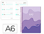 AGENDA ESCOLAR LIDERPAPEL 25-26 ESPIRAL MELTING MORADO SEMANA VISTA A6 BILINGE PAPEL FSC 80 GR