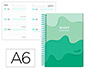 AGENDA ESCOLAR LIDERPAPEL 25-26 ESPIRAL MELTING VERDE SEMANA VISTA A6 BILINGE PAPEL FSC 80 GR