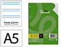 RECAMBIO LIDERPAPEL A5 100 HOJAS 75GR PAUTA 5 2.5MM CON MARGEN 6 TALADROS