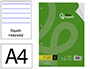 RECAMBIO LIDERPAPEL A4 100 HOJAS 75GR HORIZONTAL CON MARGEN 4 TALADROS