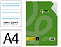 RECAMBIO LIDERPAPEL DIN A4 100 HOJAS 75 GR PAUTA 4 3.5MM CON MARGEN 4 TALADROS