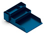 BANDEJA SOBREMESA PLASTICO Q-CONNECT ORGANIZADOR DE ESCRITORIO CON 4 DEPARTAMENTOS COLOR AZUL