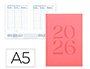 AGENDA ENCUADERNADA LIDERPAPEL CRETA 150X210 MM 2026 SEMANA VISTA PINK PAPEL 70 GR