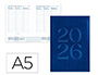 AGENDA ENCUADERNADA LIDERPAPEL CRETA 150X210 MM 2026 SEMANA VISTA AZUL PAPEL 70 GR