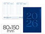 AGENDA ENCUADERNADA LIDERPAPEL CRETA 80X150 MM 2026 SEMANA VISTA ROJO PAPEL 70 GR FSC