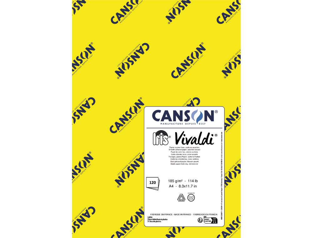 CARTULINA GUARRO DIN A4 COLORES VIVOS 185 GR PAQUETE DE 120 HOJAS COLORES SURTIDOS