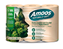 PAPEL HIGIENICO AMOOS NATURALLY SOFT 2 CAPAS PASTA CRUDA PAQUETE DE 6 ROLLOS 32 M