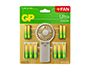 PILA GP ULTRA ALCALINA BLISTER DE 12 UNIDADES AA + 12 UNIDADES AAA + VENTILADOR DE MANO