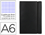 LIBRETA LIDERPAPEL SIMIL PIEL A6 120 HOJAS 70G/M2 CUADRO 4MM SIN MARGEN NEGRO