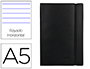 LIBRETA LIDERPAPEL SIMIL PIEL A5 120 HOJAS 70G/M2 HORIZONTAL SIN MARGEN NEGRO