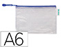 BOLSA MULTIUSOS DJOIS PVC DIN A6 APERTURA SUPERIOR CON CREMALLERA PORTABOLIGRAFO Y CORREA AZUL