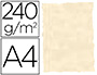 PAPEL COLOR LIDERPAPEL PERGAMINO CON BORDES A4 240 GR HUESO PACK DE 10 HOJAS