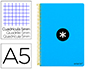 CUADERNO ESPIRAL LIDERPAPEL A5 ANTARTIK TAPA DURA 80H 100 GR CUADRO 5MM CON MARGEN COLOR AZUL