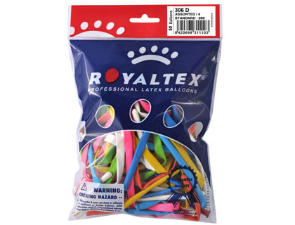 GLOBO 100% LATEX BIODEGRADABLE PARA MODELAR D26 BOLSA DE 50 UNIDADES