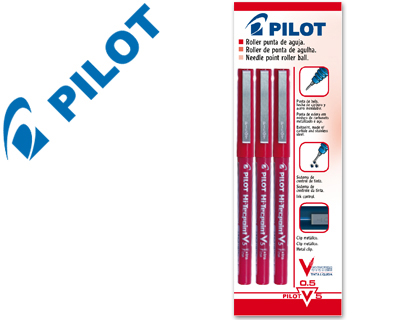 ROTULADOR PILOT PUNTA AGUJA V-5 ROJO 0.5 MM BLISTER DE 3 UNIDADES