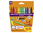 ROTULADOR BIC KIDS COULEUR ESTUCHE DE 12 FORMATO ESPECIALCOLORES SURTIDOS TINTA BASE DE AGUA LAVABLE